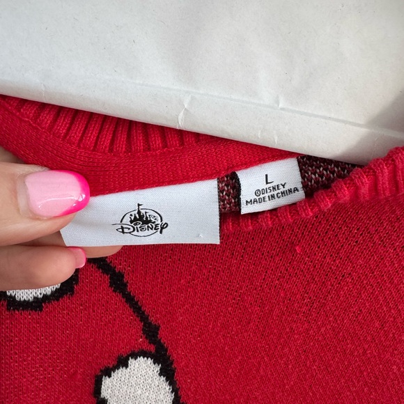 Disney Minnie Mouse Red Polka Dot Sweater | Cute Cozy Graphic Knit - Picture 3 of 5
